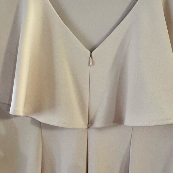 Calvin Klein Pink Ruffle V Back Flutter Sleeve Boat Neck Sheath Dress Sz 14 - Picture 8 of 10